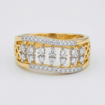 Openwork Multi Shape Diamond Band Lab Grown Diamond Ring