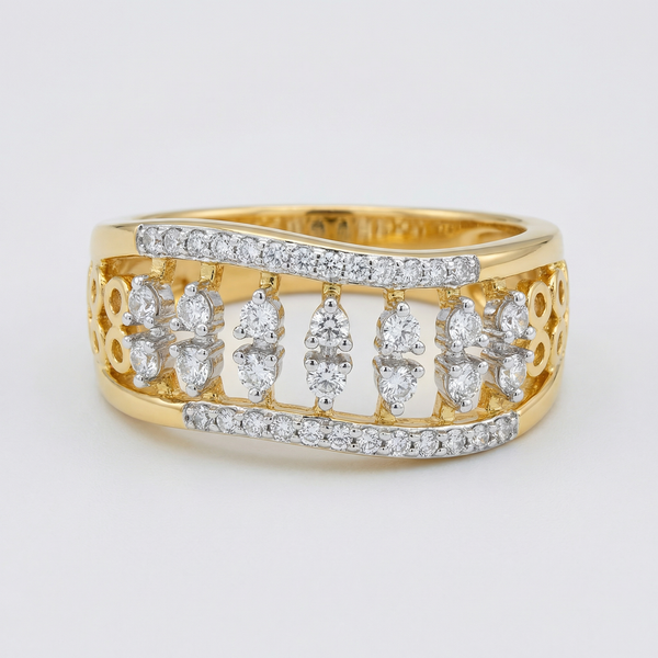 Openwork Multi Shape Diamond Band Lab Grown Diamond Ring