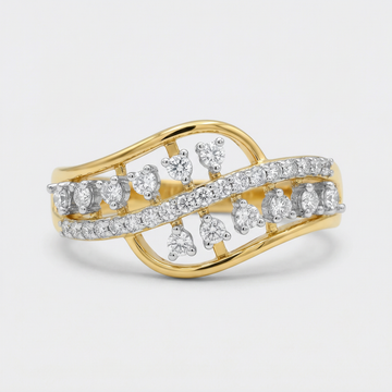 Wave Link Diamond Band Lab Grown Diamond Ring