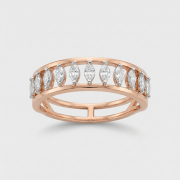 Marquise Bezel Open Band Lab Grown Diamond Ring