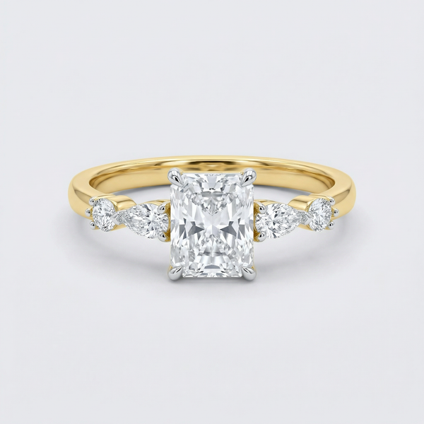 Radiant Cut Accent Lab Grown Diamond Ring
