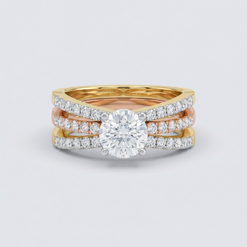 Layered Pave Crossover Lab Grown Diamond Ring