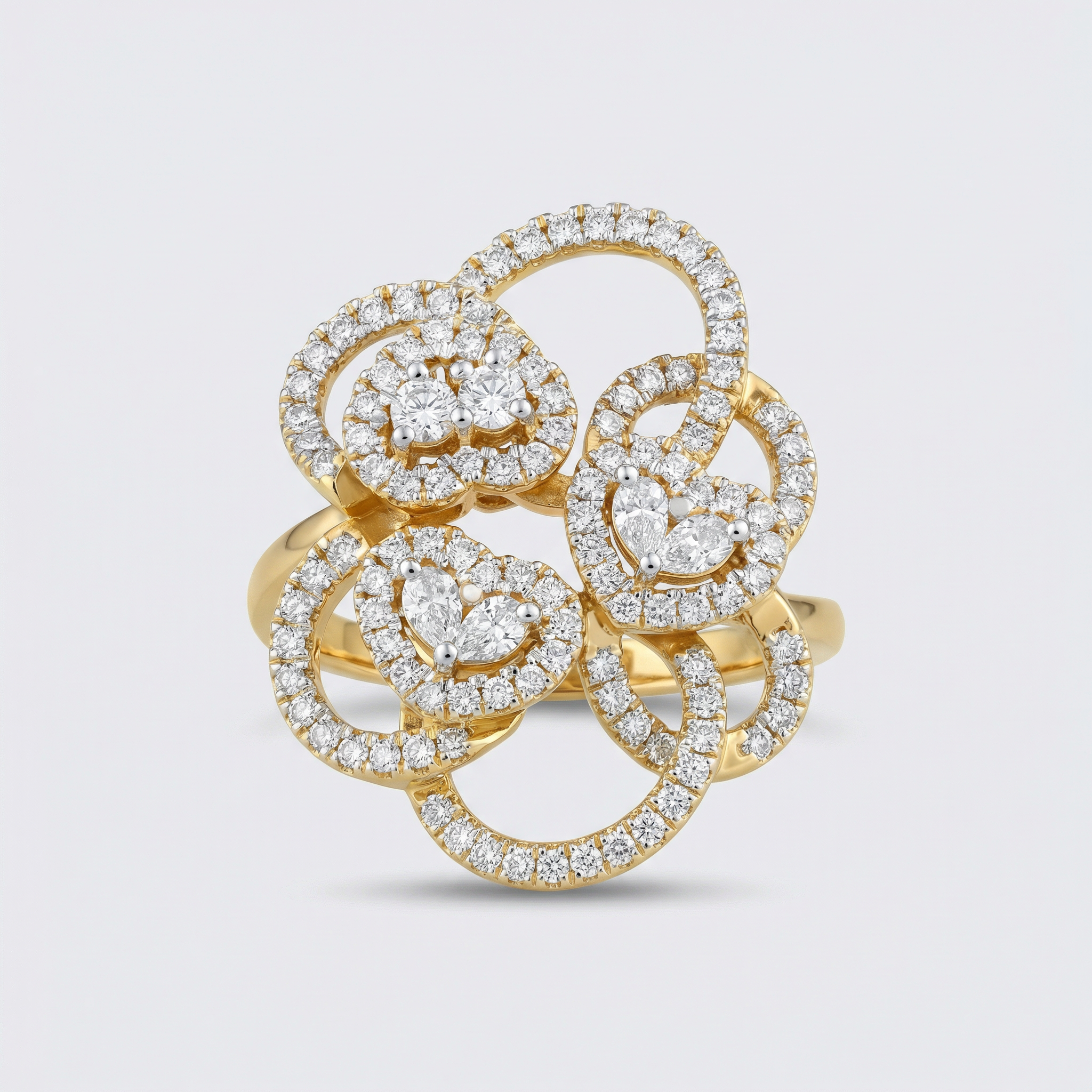 Abstract Loop Cluster Lab Grown Diamond Ring