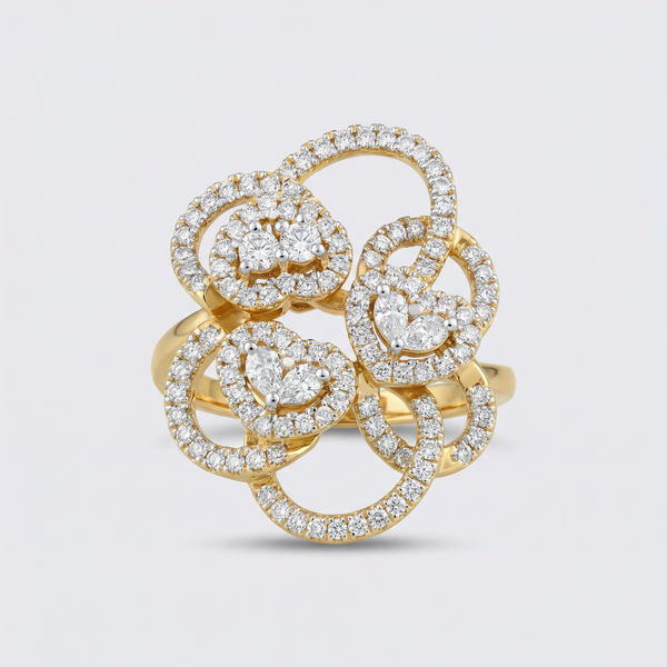 Abstract Loop Cluster Lab Grown Diamond Ring