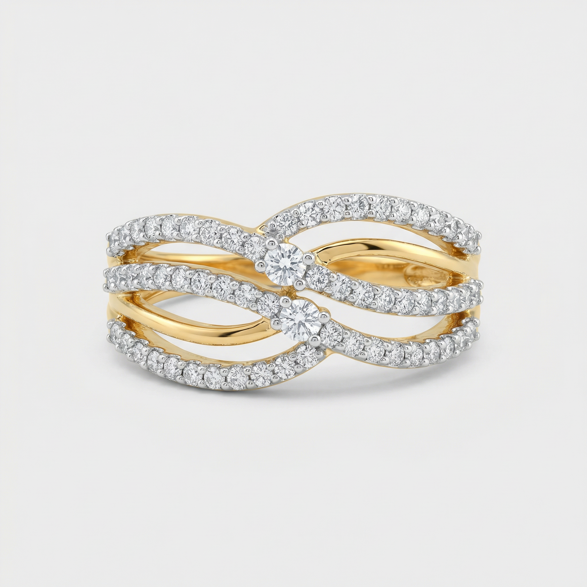 Interwoven Double Band Lab Grown Diamond Ring