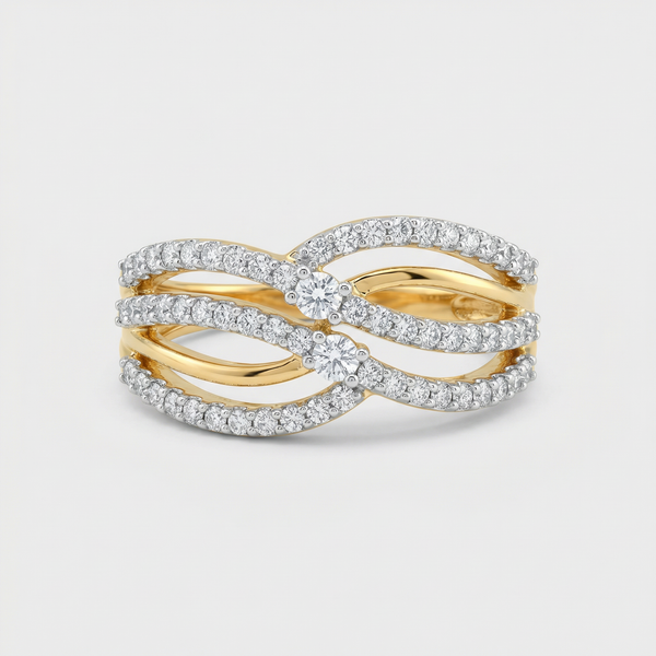 Interwoven Double Band Lab Grown Diamond Ring