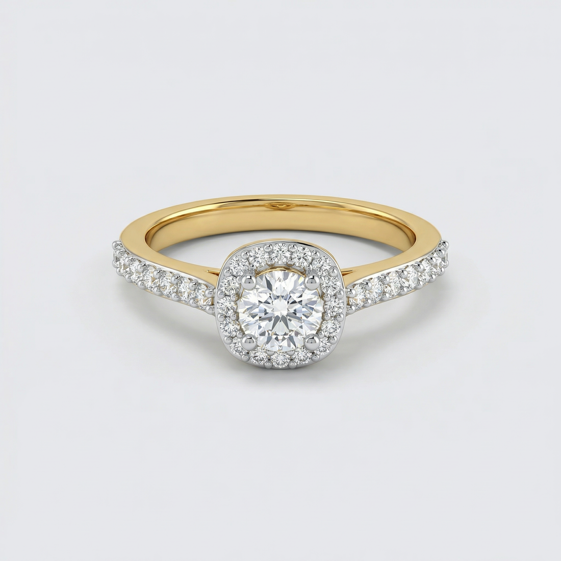 Classic Halo Pav������ Lab Grown Diamond Ring