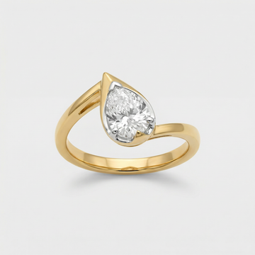 Open Wrap Pear Solitaire Lab Grown Diamond Ring