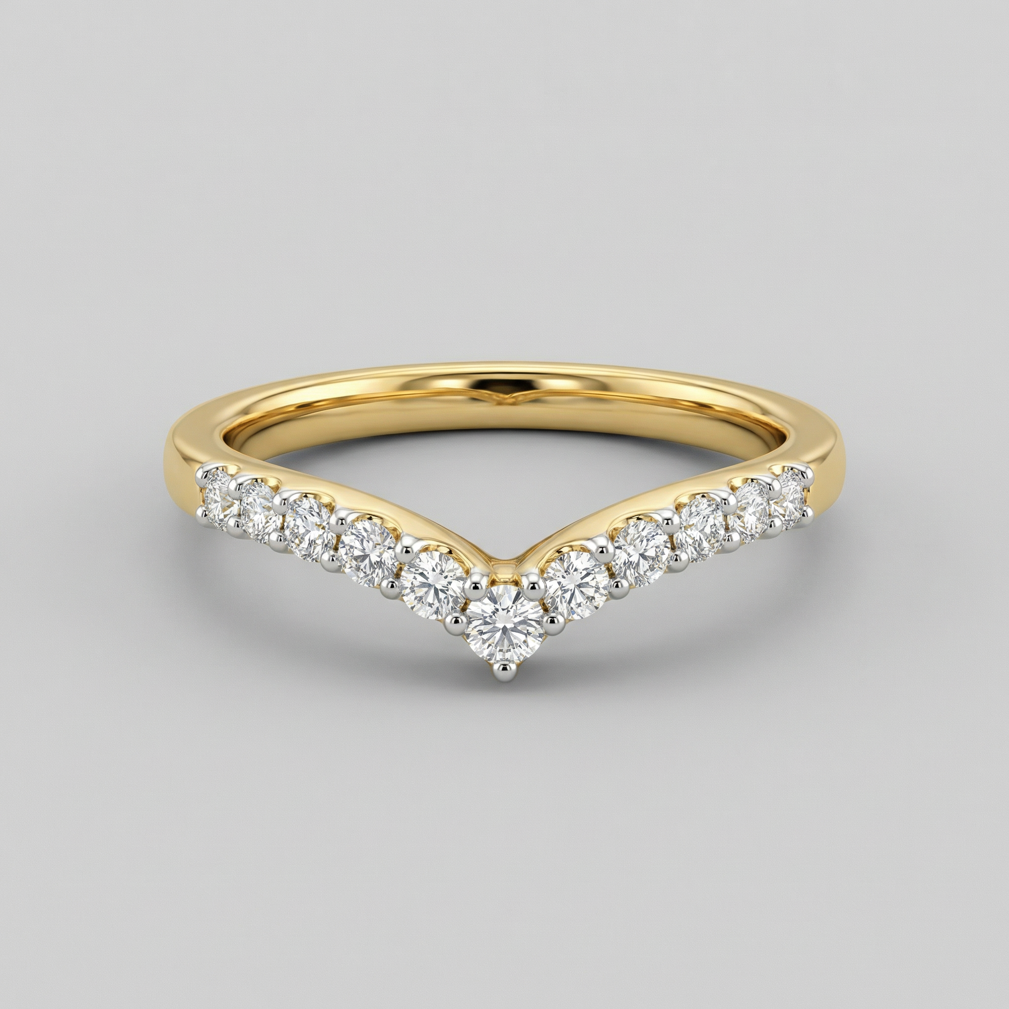 Classic V-Shaped Cluster Lab Grown Diamond Ring