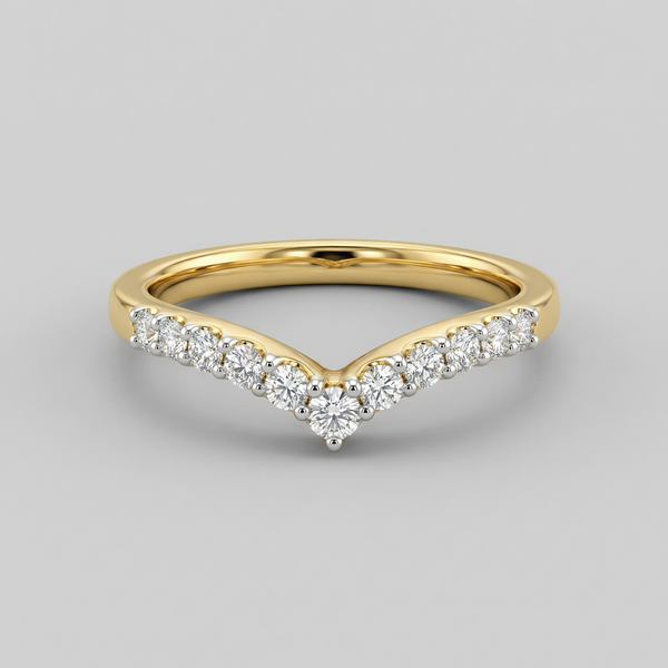 Classic V-Shaped Cluster Lab Grown Diamond Ring