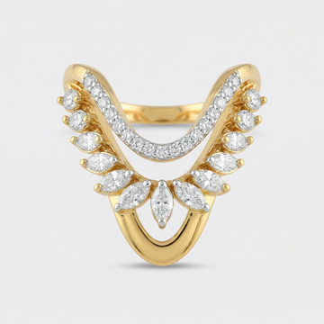 Layered Marquise Drop Statement Lab Grown Diamond Ring