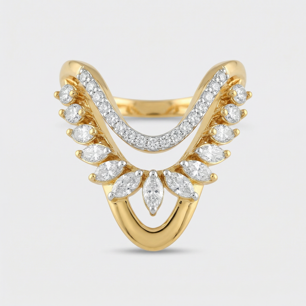 Layered Marquise Drop Statement Lab Grown Diamond Ring