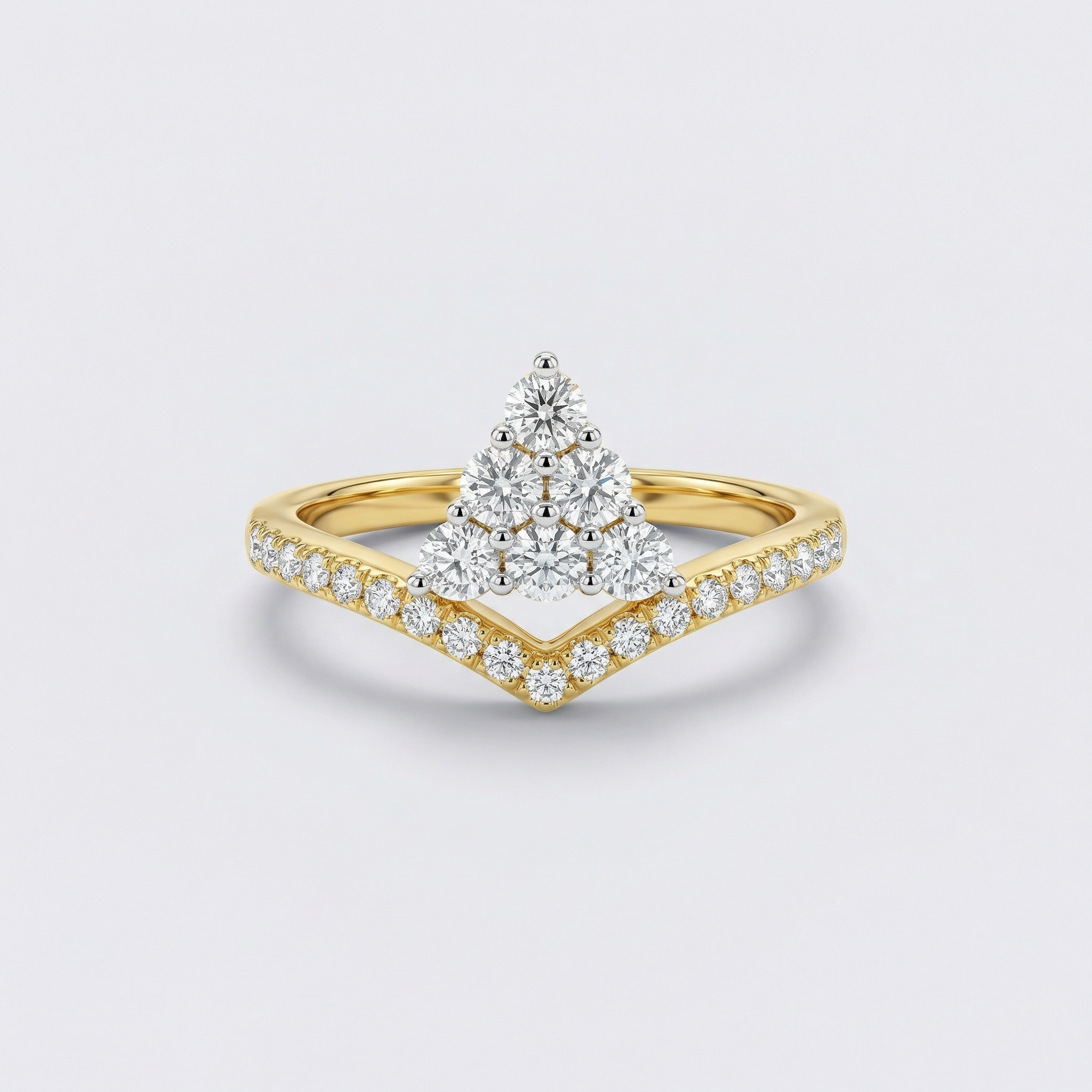 Chevron Pear Pavé Lab Grown Diamond Ring