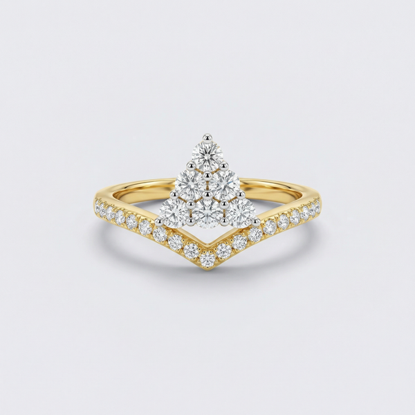 Chevron Pear Pavé Lab Grown Diamond Ring
