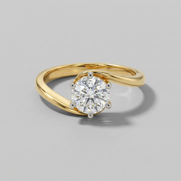 Open Wrap Solitaire Lab Grown Diamond Ring