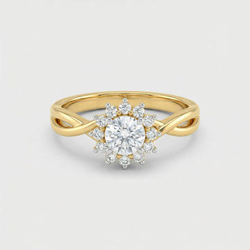 Twisted Cluster Lab Grown Diamond Ring
