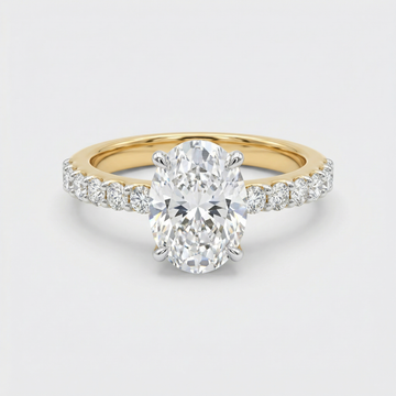 Oval Pav������ Solitaire Lab Grown Diamond Ring