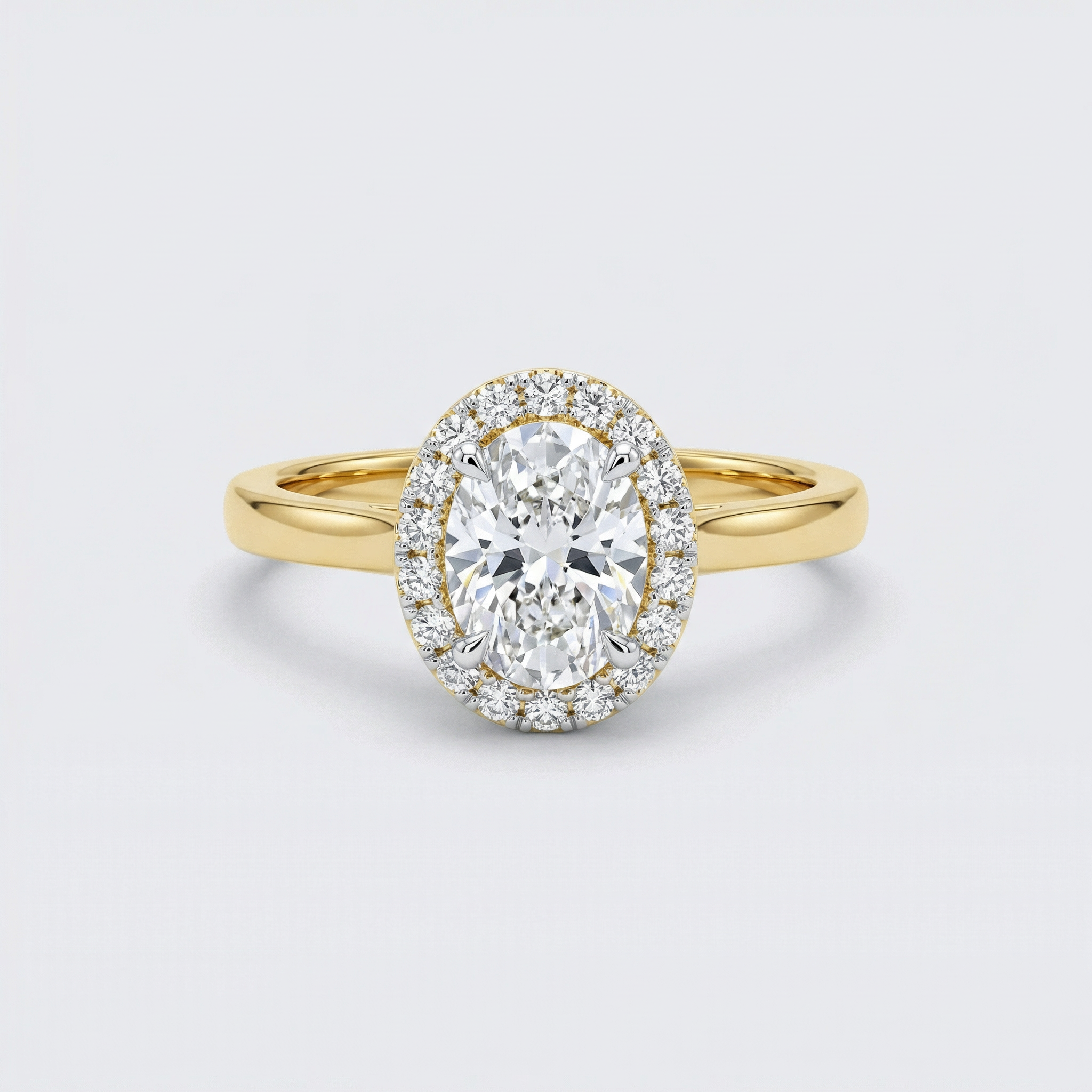 Oval Halo Solitaire Lab Grown Diamond Ring