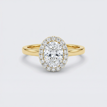 Oval Halo Solitaire Lab Grown Diamond Ring