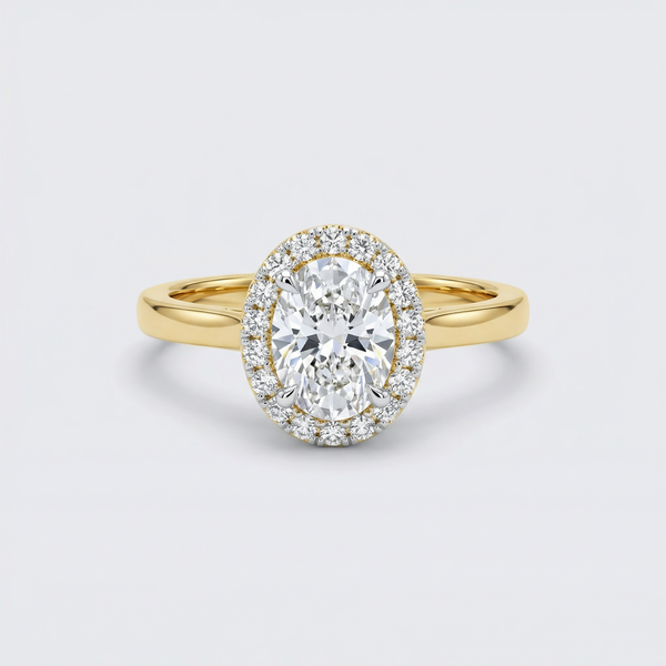 Oval Halo Solitaire Lab Grown Diamond Ring