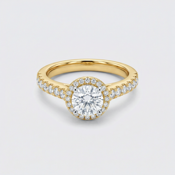 Round Halo Pavé Lab Grown Diamond Ring