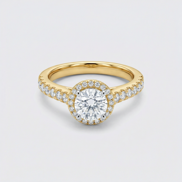 Round Halo Pavé Lab Grown Diamond Ring