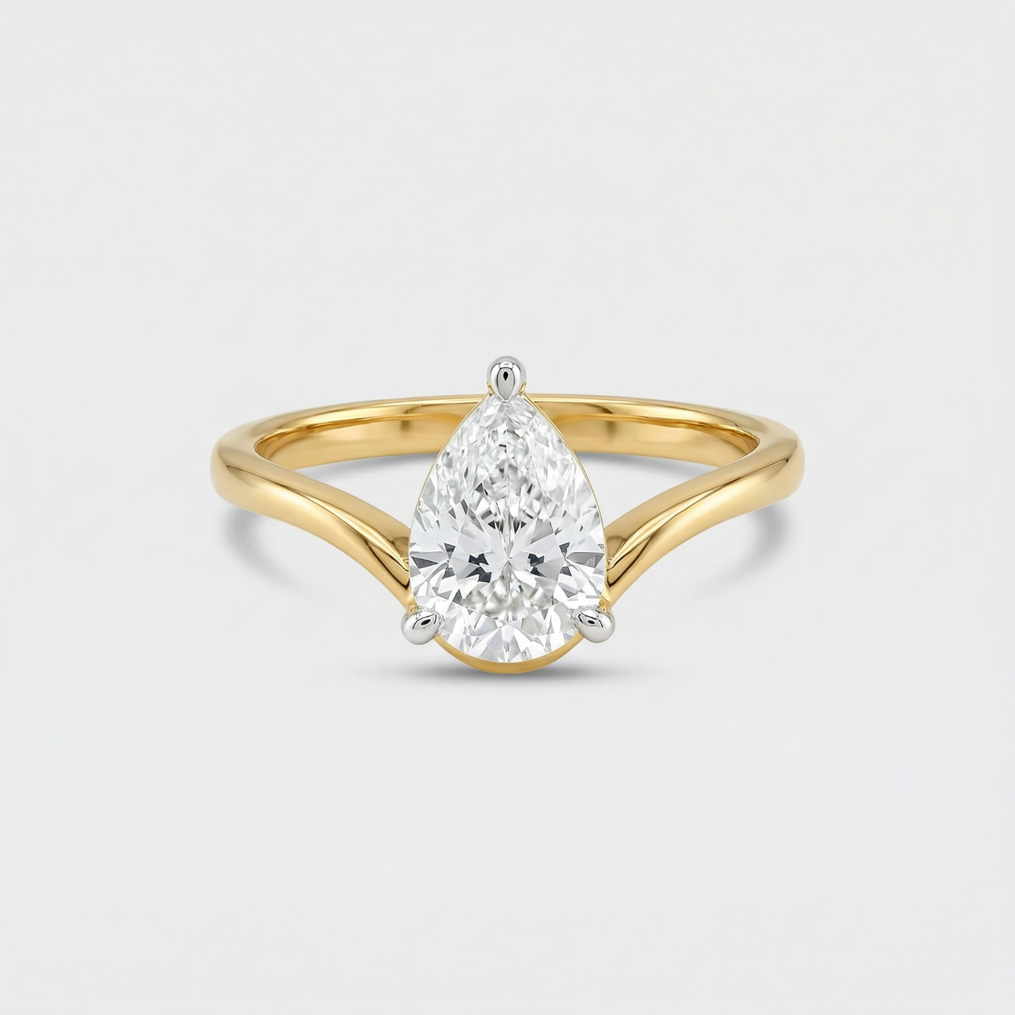 Classic Pear Solitaire Lab Grown Diamond Ring