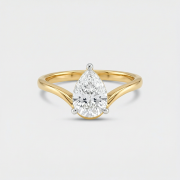 Classic Pear Solitaire Lab Grown Diamond Ring