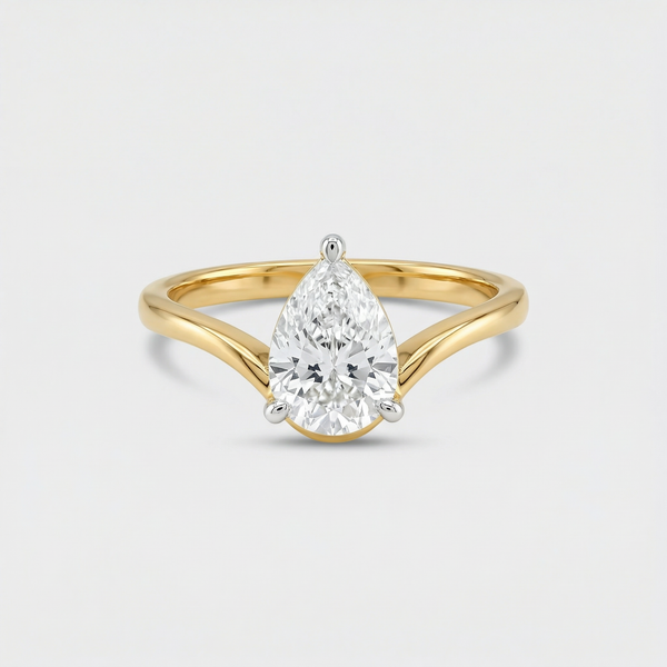 Classic Pear Solitaire Lab Grown Diamond Ring