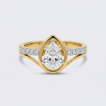 Bezel Pear Pav������ Lab Grown Diamond Ring