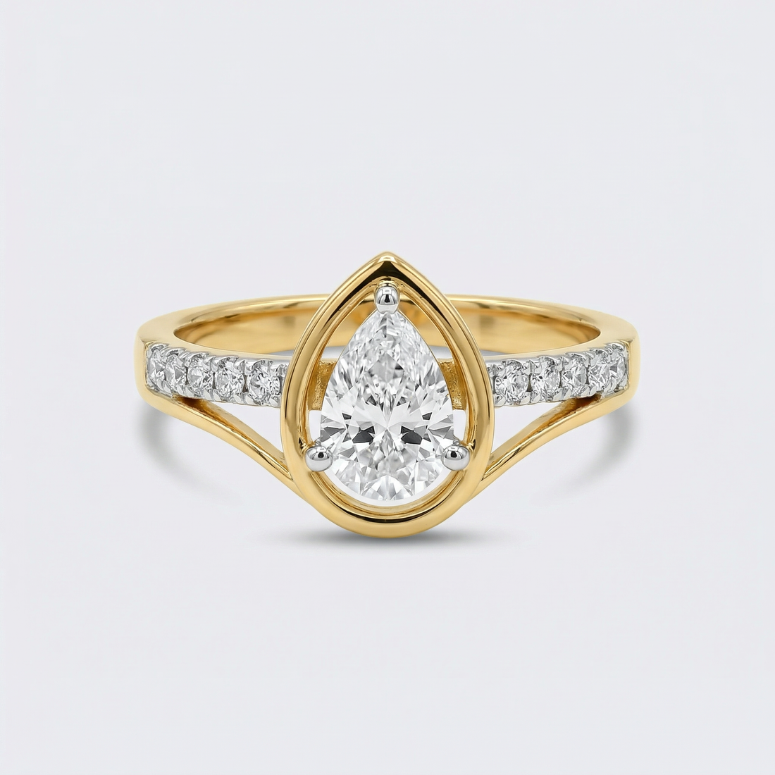 Bezel Pear Pav������ Lab Grown Diamond Ring
