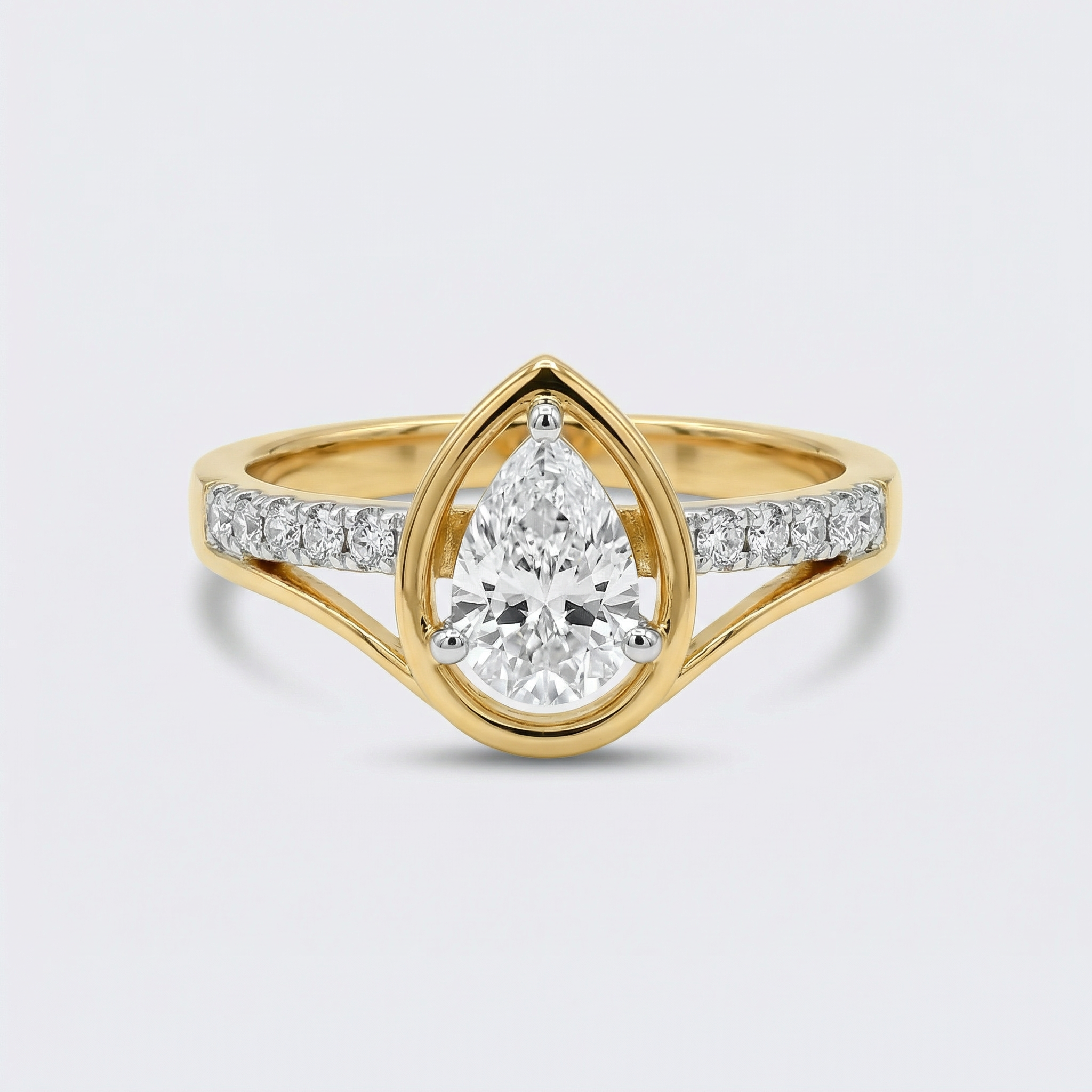 Bezel Pear Pav������ Lab Grown Diamond Ring