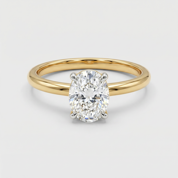 Elongated Cushion Solitaire Lab Grown Diamond Ring
