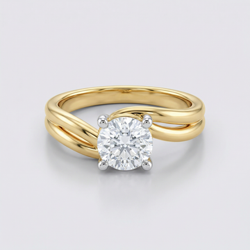 Intertwined Band Solitaire Lab Grown Diamond Ring