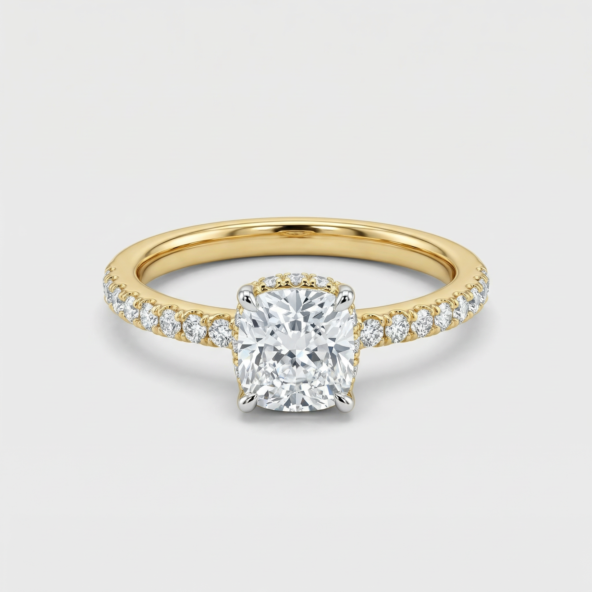Radiant Pavé Solitaire Lab Grown Diamond Ring