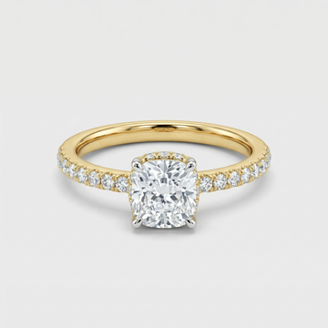 Radiant Pavé Solitaire Lab Grown Diamond Ring