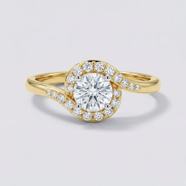 Petite Halo Accent Lab Grown Diamond Ring