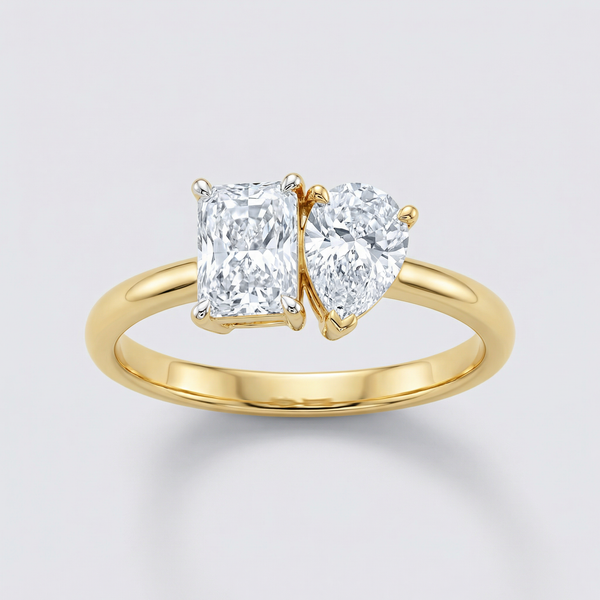 Toi et Moi Mixed Cut Lab Grown Diamond Ring
