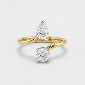 Open Wrap Two Stone Lab Grown Diamond Ring
