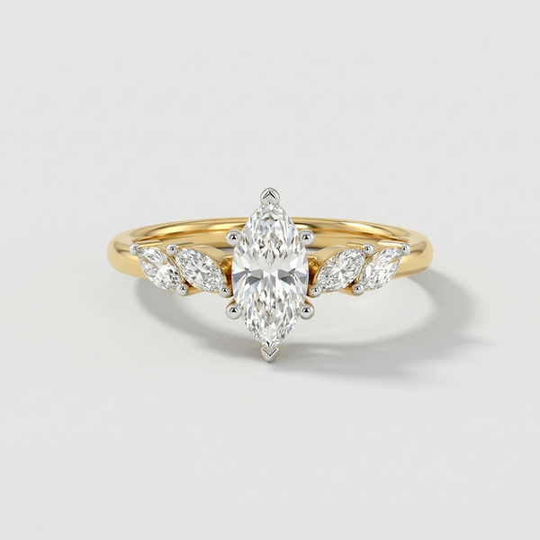 Marquise Three Stone Lab Grown Diamond Ring