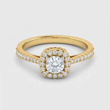 Beaded Halo Pav������ Lab Grown Diamond Ring