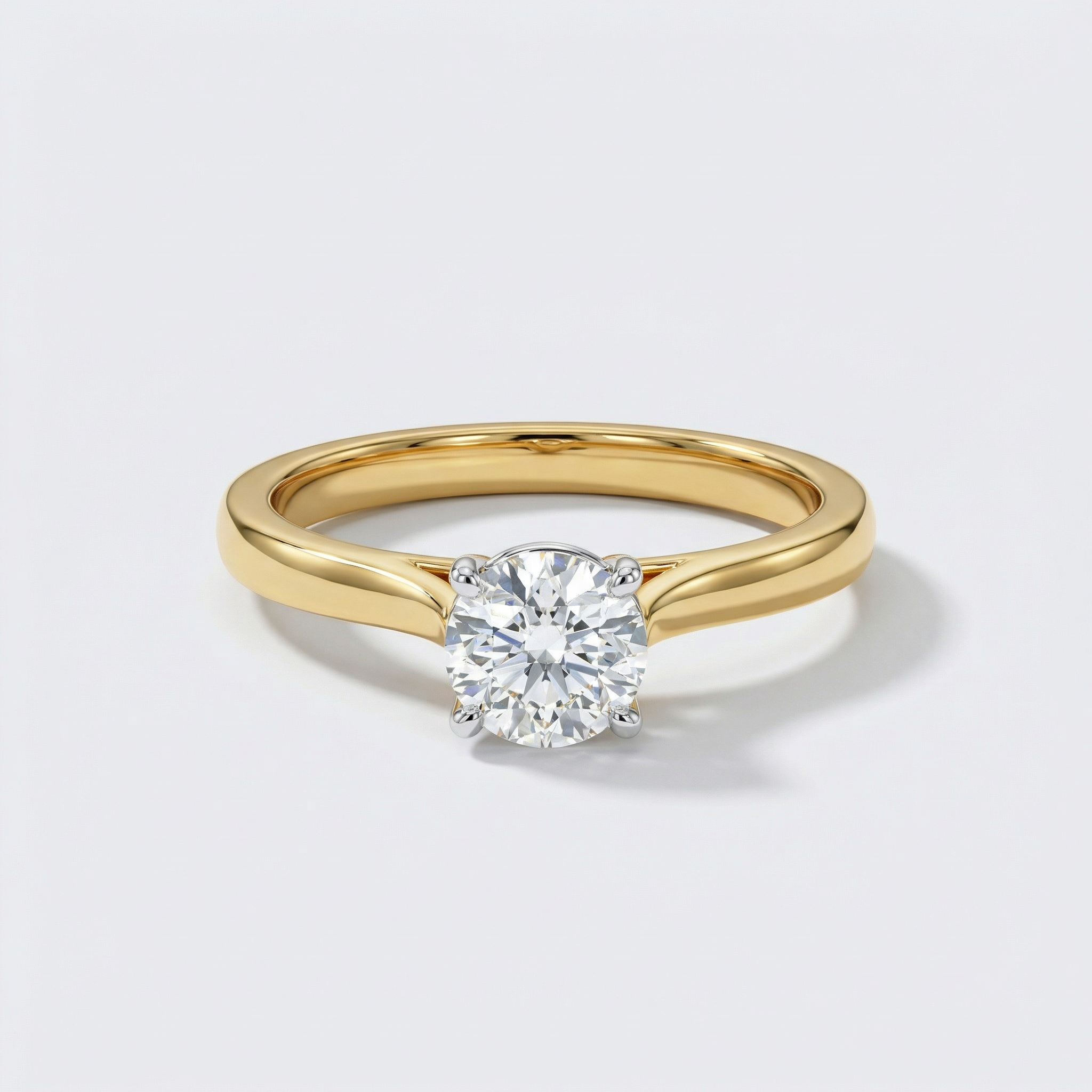 Minimal Round Solitaire Lab Grown Diamond Ring