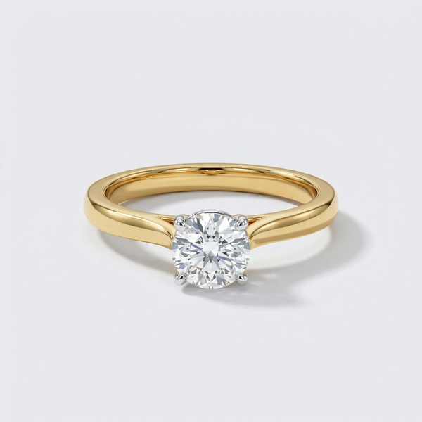 Minimal Round Solitaire Lab Grown Diamond Ring
