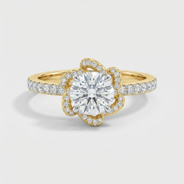 Floral Halo Pavé Lab Grown Diamond Ring