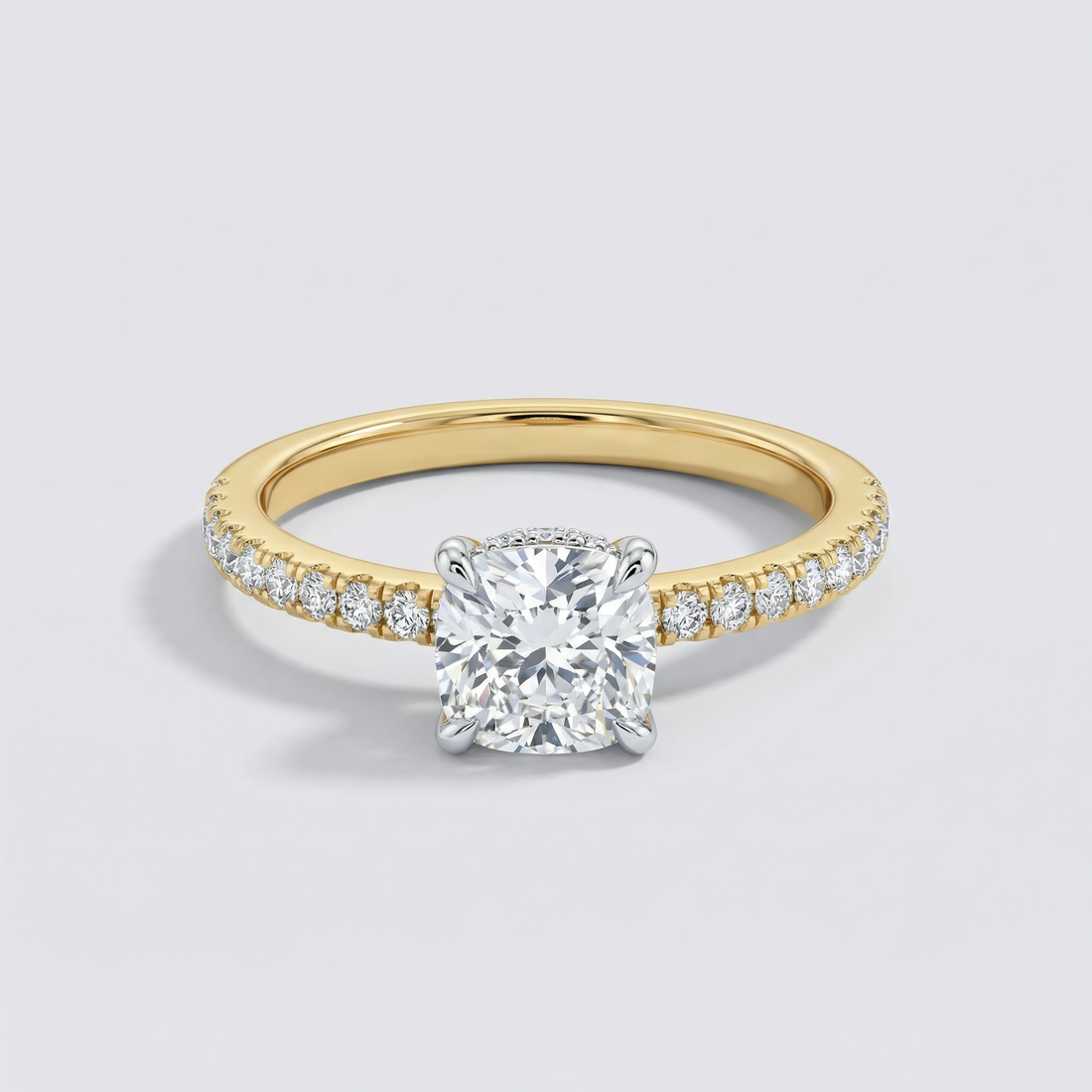 Petite Pav������ Solitaire Lab Grown Diamond Ring