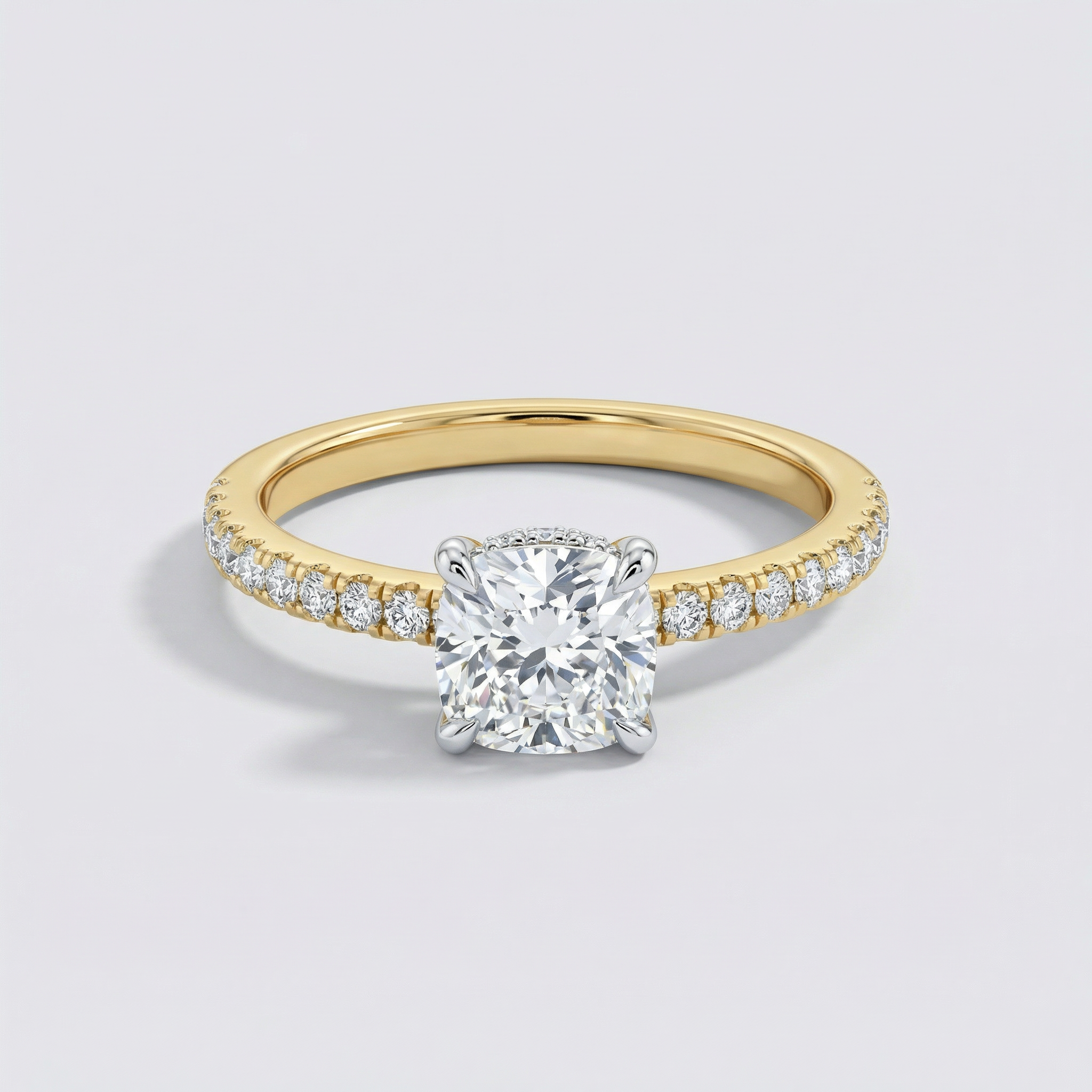 Petite Pavé Solitaire Lab Grown Diamond Ring