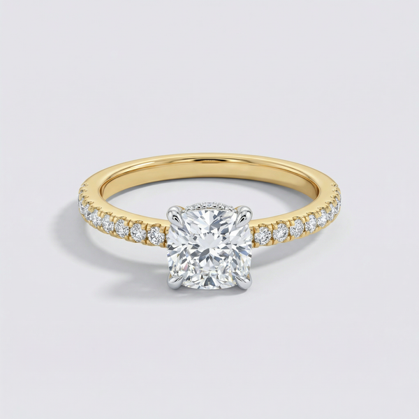 Petite Pavé Solitaire Lab Grown Diamond Ring