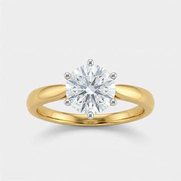 Elevated Six Prong Solitaire Lab Grown Diamond Ring