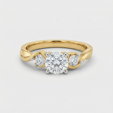 Round Three Stone Lab Grown Diamond Ring