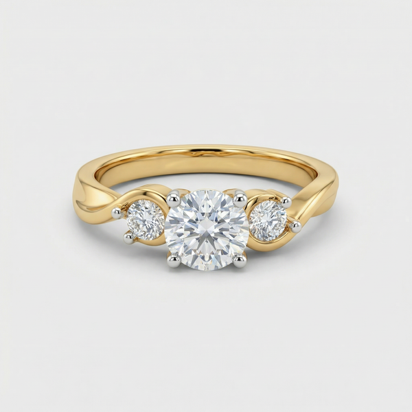 Round Three Stone Lab Grown Diamond Ring